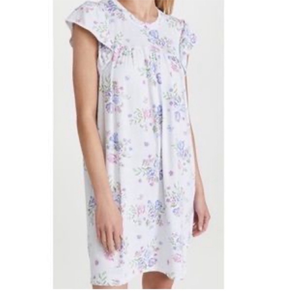 NWT You Say Ruffle Sleeve Sleep Shirt White Cobble Floral Small Pajamas Cottage